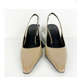 Massimo Dutti Tan Slingback Heels